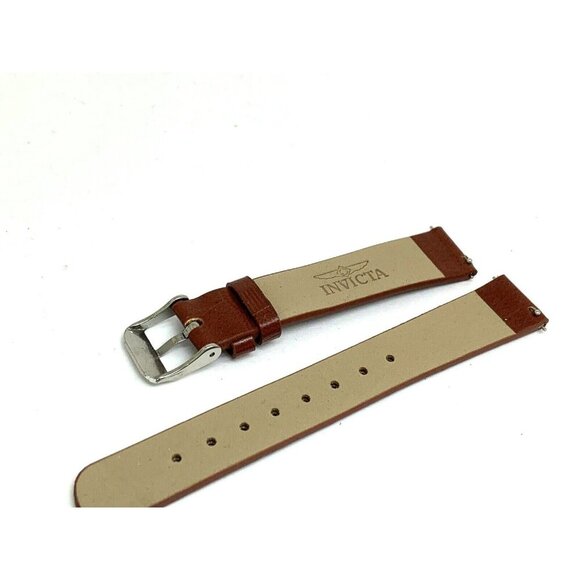 Invicta Women's Watch Replacement Band Brown Leather 16mm Lug Silver Steel Clasp - Picture 5 of 5